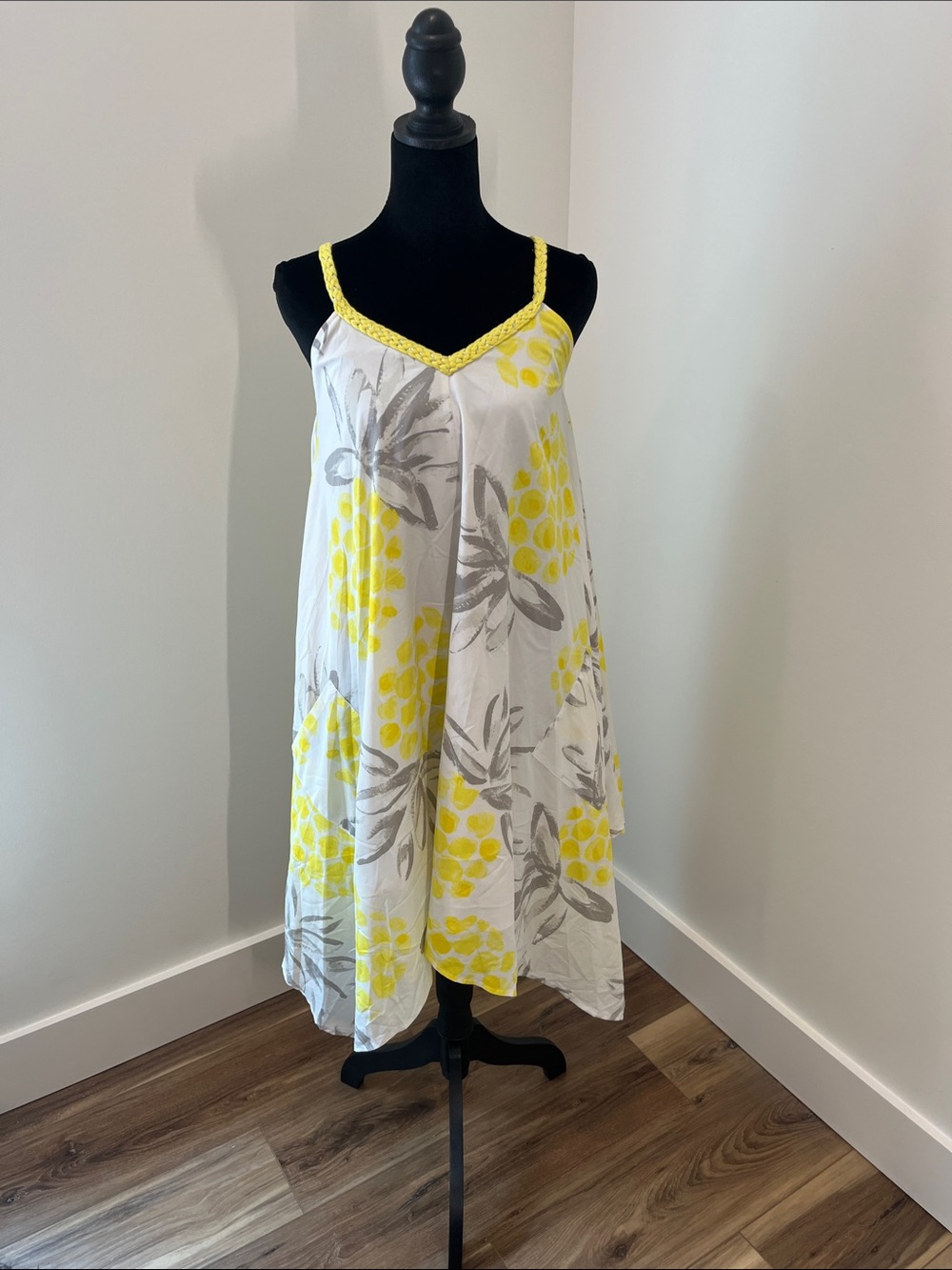 Merona White Sundress with Yellow Floral Print
